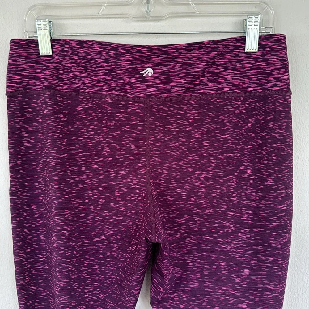 Ideology purple abstract print cropped stretch workout leggings size large